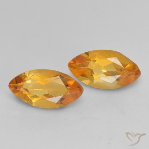 Gemme di Citrino Arancio Medio naturale da 0.95 ct, Taglio marquise, VVS-VS