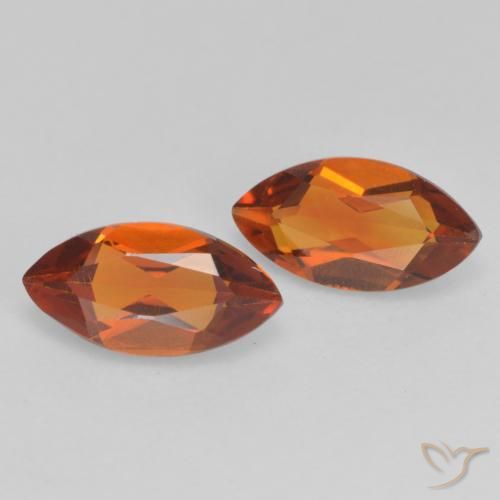 Gemme di Citrino Arancione scuro naturale da 0.98 ct, Taglio marquise, VVS-VS
