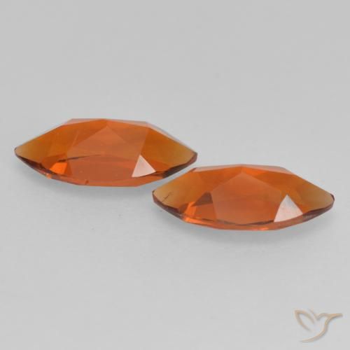 Gemme di Citrino Arancione scuro naturale da 0.98 ct, Taglio marquise, VVS-VS