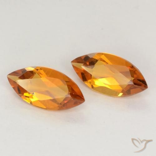 Gemme di Citrino Arancione scuro naturale da 0.93 ct, Taglio marquise, VVS-VS