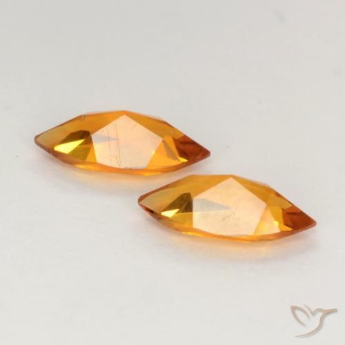 Gemme di Citrino Arancione scuro naturale da 0.93 ct, Taglio marquise, VVS-VS