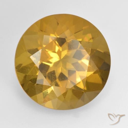 Citrino Arancio dorato naturale da 8.60 ct, Rotondo, VVS-VS