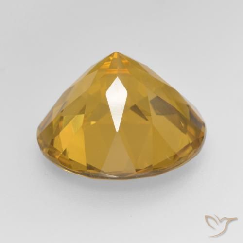 Citrino Arancio dorato naturale da 8.60 ct, Rotondo, VVS-VS