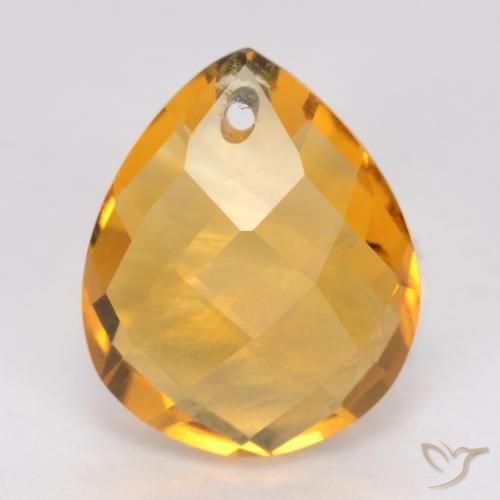 3.84ct Naturale Arancio medio-chiaro-oroG Citrino, Forma a pera, VVS-VS