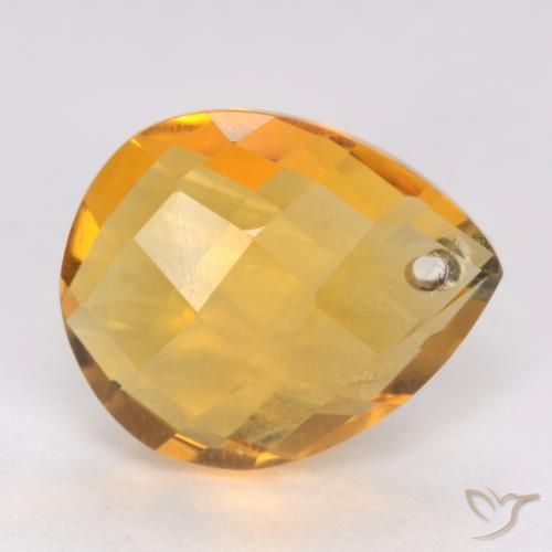 Citrino Arancio medio-chiaro-oroG naturale da 3.84 ct, Forma a pera, VVS-VS