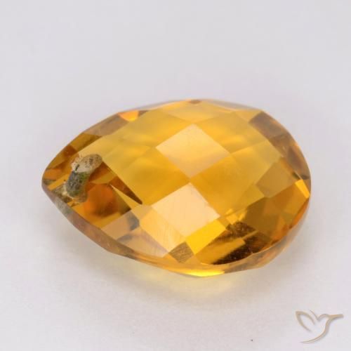 Citrino Arancio medio-chiaro-oroG naturale da 3.84 ct, Forma a pera, VVS-VS