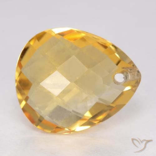 Citrino Dorato medio naturale da 3.50 ct, Forma a pera, VVS-VS