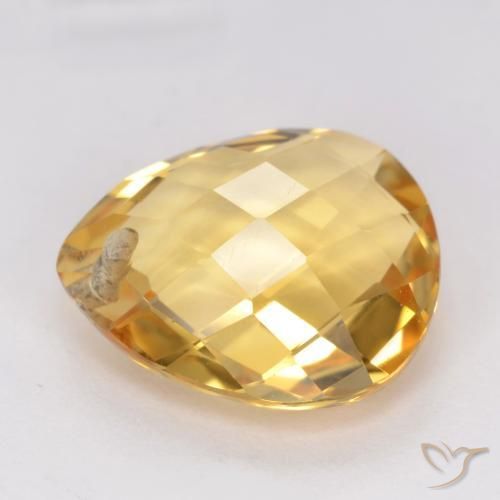 Citrino Dorato medio naturale da 3.50 ct, Forma a pera, VVS-VS
