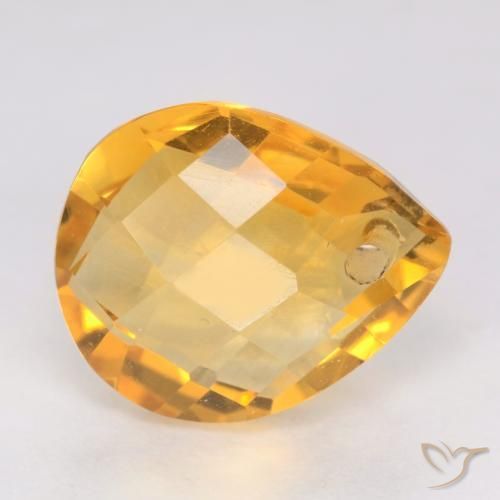 Citrino Arancio medio-chiaro-oroG naturale da 3.76 ct, Forma a pera, VVS-VS