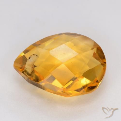 Citrino Arancio medio-chiaro-oroG naturale da 3.76 ct, Forma a pera, VVS-VS