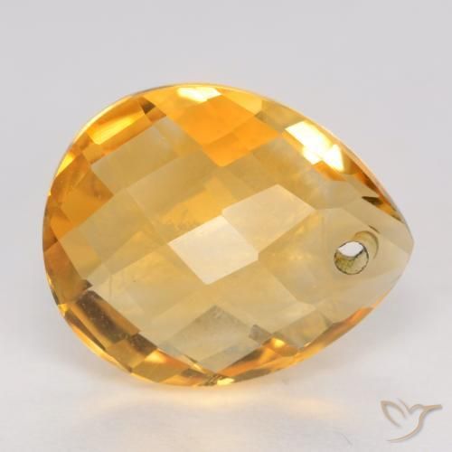Citrino Arancio-Oro naturale da 3.72 ct, Forma a pera, VVS-VS