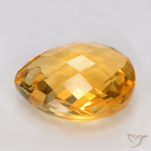 Citrino Arancio-Oro naturale da 3.72 ct, Forma a pera, VVS-VS