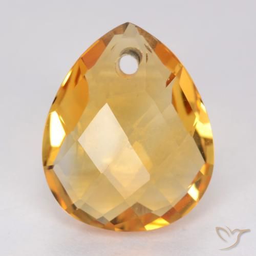 3.46ct Naturale Arancio Scuro-Oro Citrino, Forma a pera, VVS-VS