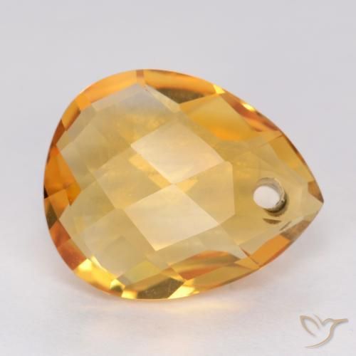 Citrino Arancio Scuro-Oro naturale da 3.46 ct, Forma a pera, VVS-VS