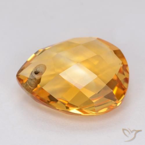 Citrino Arancio Scuro-Oro naturale da 3.46 ct, Forma a pera, VVS-VS