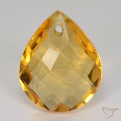3.52ct Naturale Dorato scuro Citrino, Forma a pera, VVS-VS