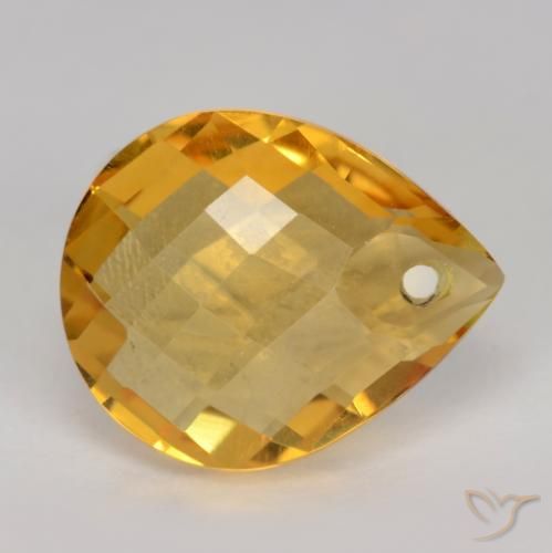 Citrino Dorato scuro naturale da 3.52 ct, Forma a pera, VVS-VS