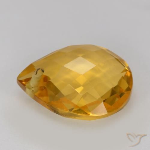 Citrino Dorato scuro naturale da 3.52 ct, Forma a pera, VVS-VS