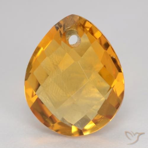 3.67ct Naturale Arancio intenso-OroG Citrino, Forma a pera, VVS-VS
