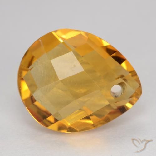 Citrino Arancio intenso-OroG naturale da 3.67 ct, Forma a pera, VVS-VS