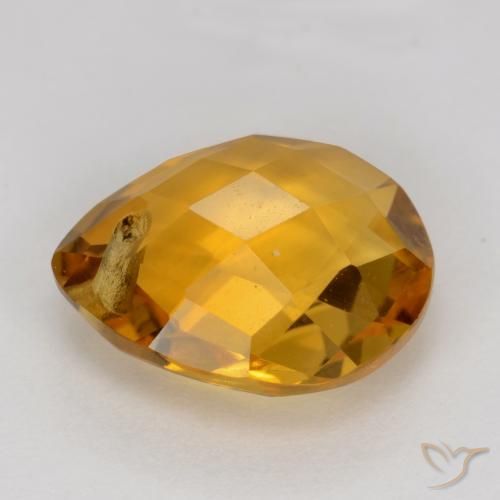 Citrino Arancio intenso-OroG naturale da 3.67 ct, Forma a pera, VVS-VS