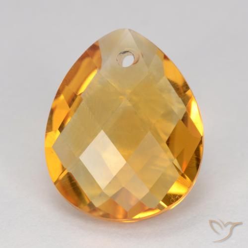 3.38ct Naturale Arancio Medio Citrino, Forma a pera, VVS-VS