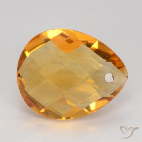 Citrino Arancio Medio naturale da 3.38 ct, Forma a pera, VVS-VS