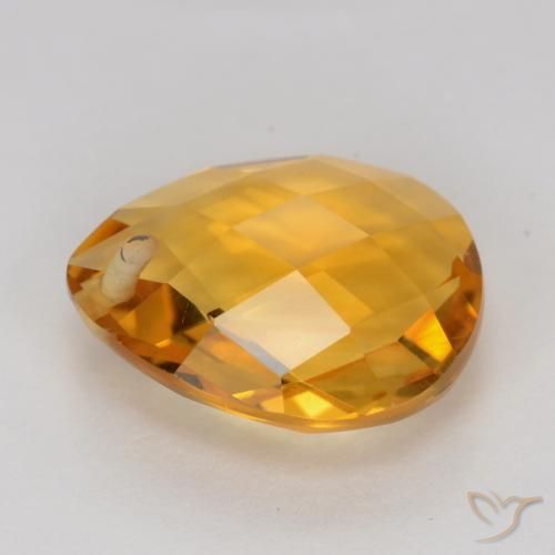 Citrino Arancio Medio naturale da 3.38 ct, Forma a pera, VVS-VS
