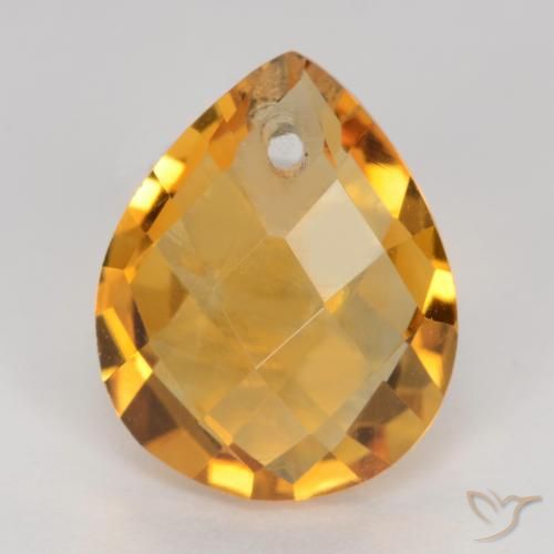 3.37ct Naturale Arancio Scuro-Oro Citrino, Forma a pera, VVS-VS