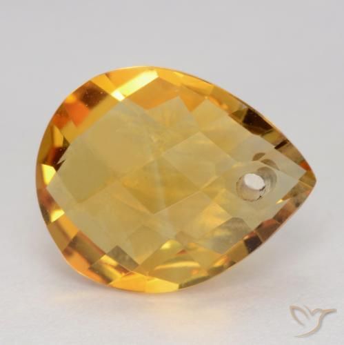 Citrino Arancio Scuro-Oro naturale da 3.37 ct, Forma a pera, VVS-VS