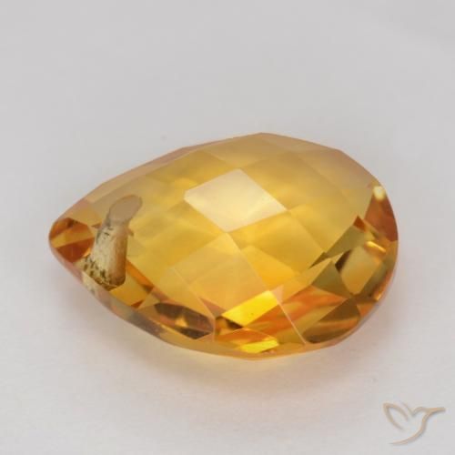Citrino Arancio Scuro-Oro naturale da 3.37 ct, Forma a pera, VVS-VS