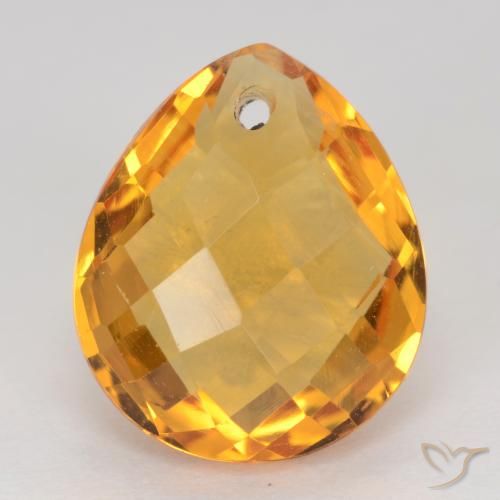 3.86ct Naturale Dorato scuro Citrino, Forma a pera, VVS-VS