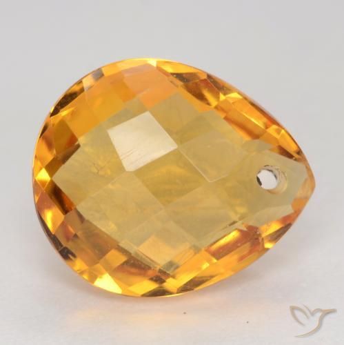 Citrino Dorato scuro naturale da 3.86 ct, Forma a pera, VVS-VS