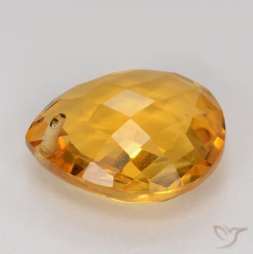 Citrino Dorato scuro naturale da 3.86 ct, Forma a pera, VVS-VS