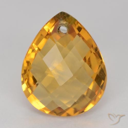 3.39ct Naturale Dorato scuro Citrino, Forma a pera, VVS-VS