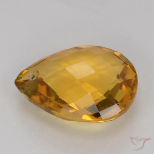 Citrino Dorato scuro naturale da 3.39 ct, Forma a pera, VVS-VS
