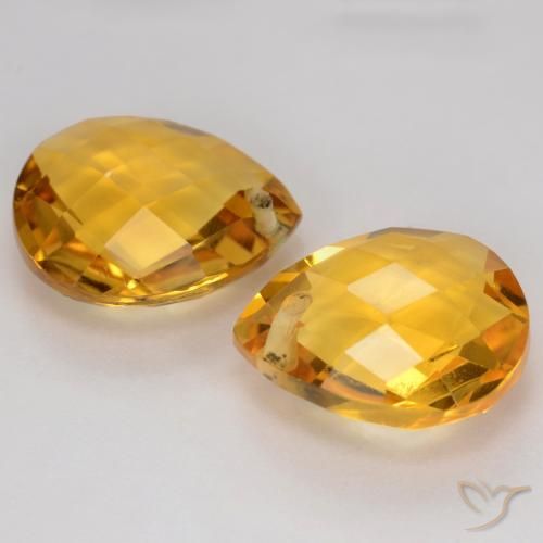Gemme di Citrino Arancio Dorato Profondo naturale da 7.39 ct, Forma a pera, VVS-VS
