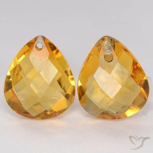7.21ctw Naturale Dorato scuro Citrino, Forma a pera, VVS-VS
