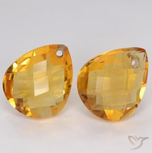 Gemme di Citrino Dorato scuro naturale da 7.21 ct, Forma a pera, VVS-VS