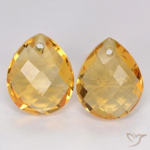 7.32ctw Naturale Arancio Dorato Profondo Citrino, Forma a pera, VVS-VS