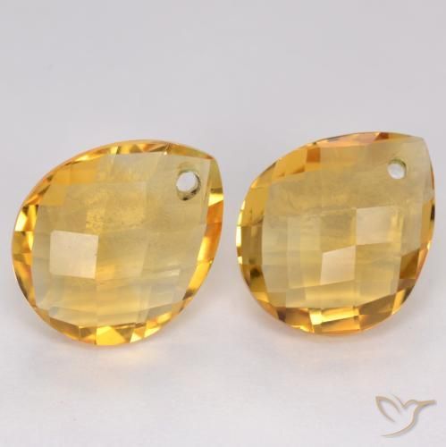 Gemme di Citrino Arancio Dorato Profondo naturale da 7.32 ct, Forma a pera, VVS-VS