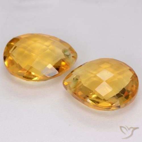 Gemme di Citrino Arancio Dorato Profondo naturale da 7.32 ct, Forma a pera, VVS-VS