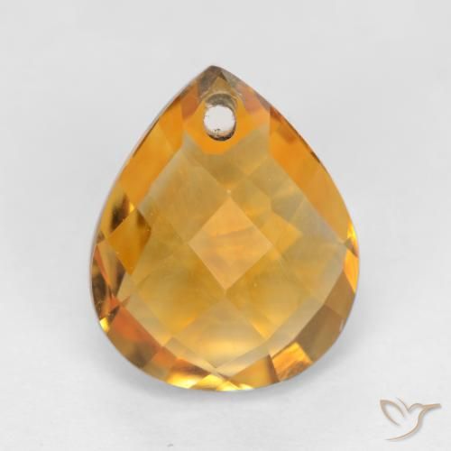 3.89ct Naturale Arancio-Oro Citrino, Forma a pera, VVS-VS