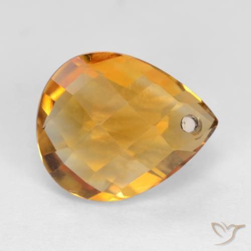 Citrino Arancio-Oro naturale da 3.89 ct, Forma a pera, VVS-VS
