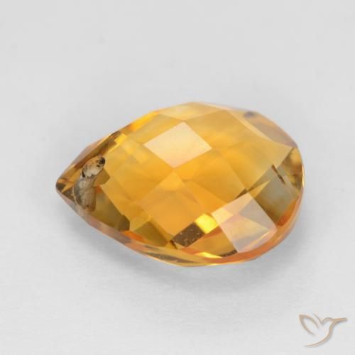 Citrino Arancio-Oro naturale da 3.89 ct, Forma a pera, VVS-VS
