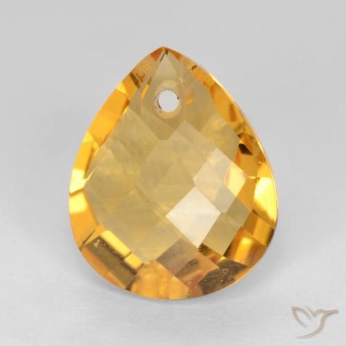 3.54ct Naturale Arancio Dorato Profondo Citrino, Forma a pera, VVS-VS