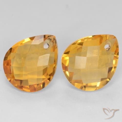 Gemme di Citrino Dorato scuro naturale da 7.39 ct, Forma a pera, VVS-VS