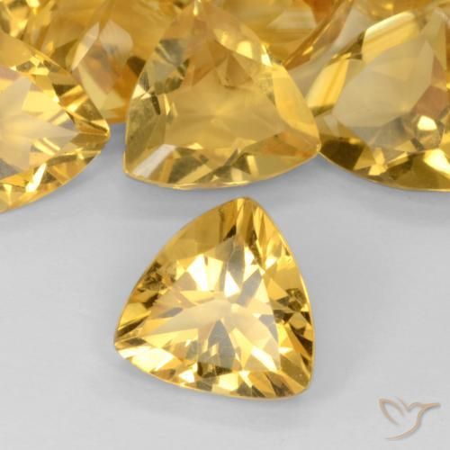 Citrino Oro profondo naturale da 1.50 ct, Taglio trillion, VVS-VS