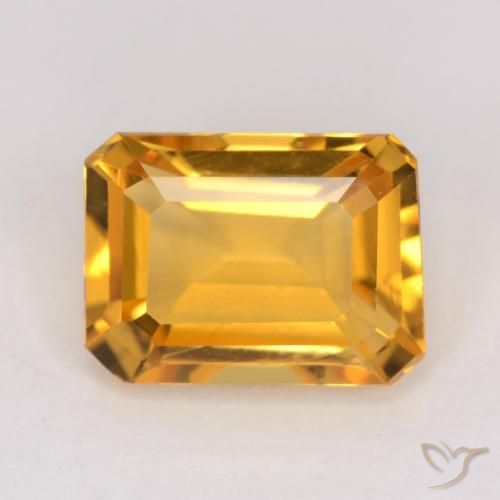 1.32ct Naturale Arancio-Oro Citrino, Taglio smeraldo, VVS-VS