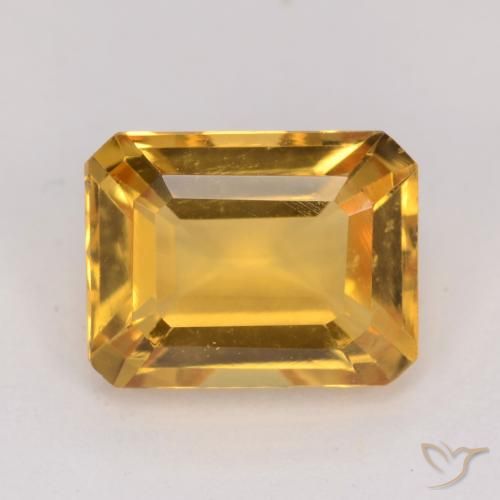 1.47ct Naturale Dorato scuro Citrino, Taglio smeraldo, VVS-VS